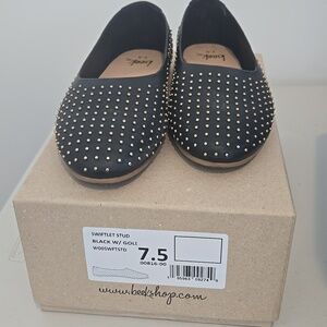 Beek Swiftlet Black Studded Flats 7.5